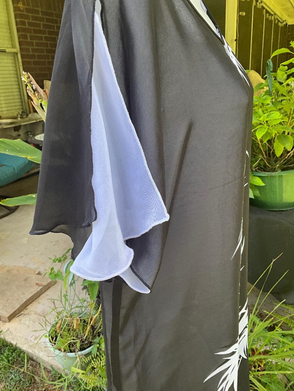 EUropean Sheer Chiffon Resort Tunic Cover-Up Lace-Up US 8,, NWOT - Picture 9 of 14
